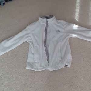 White Fuzzy North Face Jacket